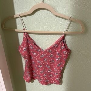Floral Pink Spaghetti Strap Top